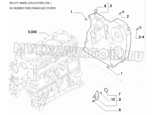 Крышки/CRANKCASE COVERS 96.140(2985311000) New Holland MH City Крышки/CRANKCASE COVERS 96.140(2985311000) New Holland MH City