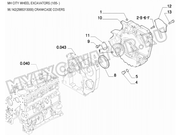 Крышки/CRANKCASE COVERS 96.142(2985313000) New Holland MH City