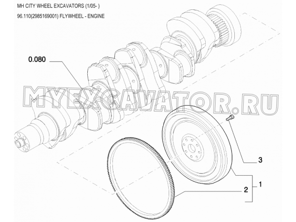 Маховик/FLYWHEEL - ENGINE 96.110(2985169001) New Holland MH City Маховик/FLYWHEEL - ENGINE 96.110(2985169001) New Holland MH City