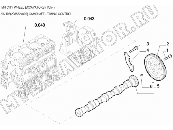 Распределительный вал/CAMSHAFT - TIMING CONTROL 96.105(2985324000) New Holland MH City