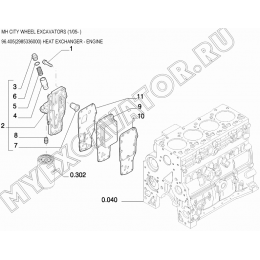 Маслоохладитель/HEAT EXCHANGER - ENGINE 96.405(2985336000) New Holland MH City