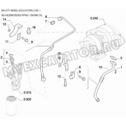 Масляные трубопроводы/PIPING - ENGINE OIL 96.416(2985335000) New Holland MH City