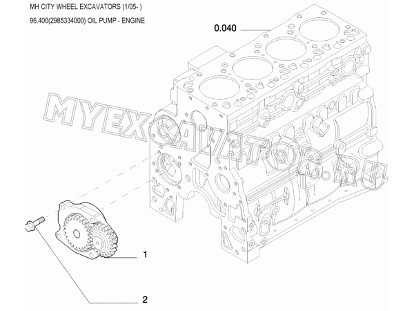 Масляный насос/OIL PUMP - ENGINE 96.400(2985334000) New Holland MH City