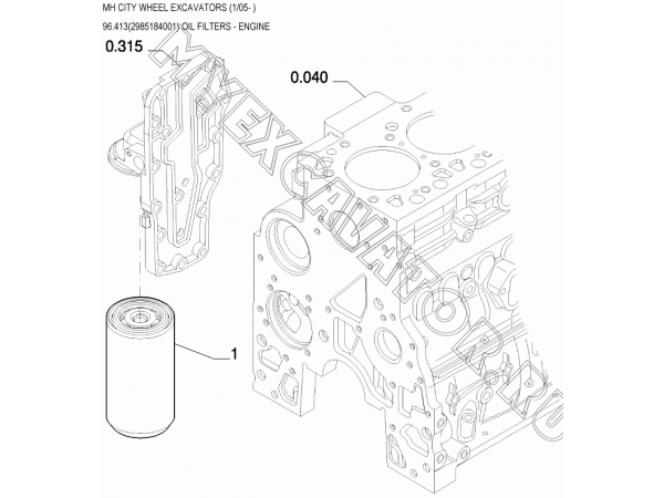 Масляный фильтр/OIL FILTERS - ENGINE 96.413(2985184001) New Holland MH City