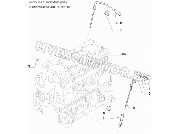 Масляный щуп/ENGINE OIL DIPSTICK 96.414(2985333000) New Holland MH City