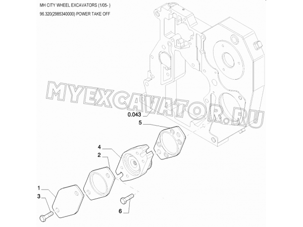 Отбор мощности/POWER TAKE OFF 96.320(2985340000) New Holland MH City