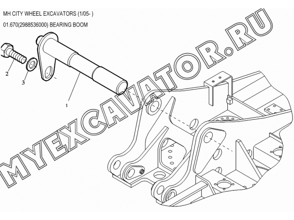 Ось стрелы/BEARING BOOM 01.670(2988536000) New Holland MH City Ось стрелы/BEARING BOOM 01.670(2988536000) New Holland MH City