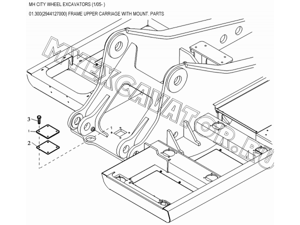 Платформа поворотная/FRAME UPPER CARRIAGE WITH MOUNT. PARTS 01.300(2944127000) New Holland MH City