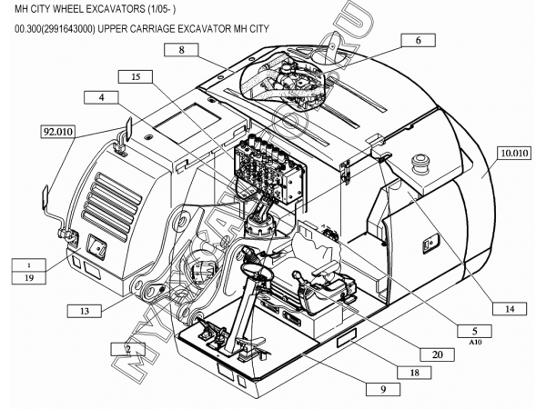 Платформа поворотная/UPPER CARRIAGE EXCAVATOR MH CITY 00.300(2991643000) New Holland MH City