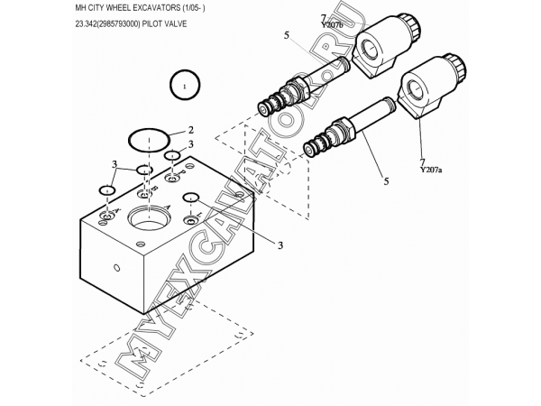 Гидросистема/PILOT VALVE 23.342(2985793000) New Holland MH City