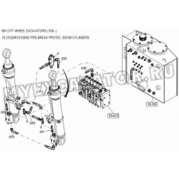 Гидросистема/PIPE-BREAK PROTEC. BOOM CYLINDERS 76.210(2991510000) New Holland MH City