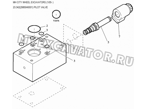 Гидросистема/PILOT VALVE 23.342(2985040001) New Holland MH City