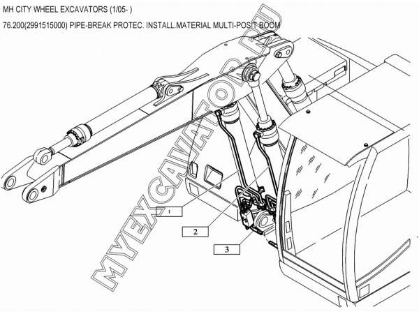 Гидросистема/PIPE-BREAK PROTEC. INSTALL.MATERIAL MULTI-POSIT BOOM 76.200(2991515000) New Holland MH City