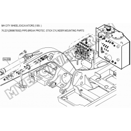 Гидросистема/PIPE-BREAK PROTEC. STICK CYLINDER MOUNTING PARTS 76.221(2988675002) New Holland MH City