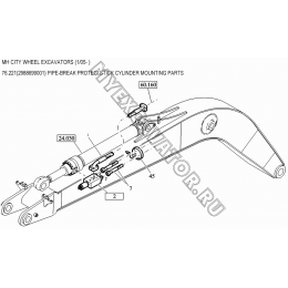 Гидросистема/PIPE-BREAK PROTEC. STICK CYLINDER MOUNTING PARTS 76.221(2988699001) New Holland MH City