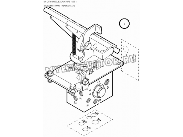 Гидросистема/TREADLE VALVE 23.292(2984419000) New Holland MH City