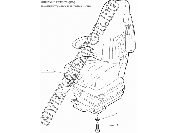 Сиденье оператора/OPERATORS SEAT INSTALL.MATERIAL 34.500(2985304000) New Holland MH Plus