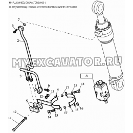 Гидросистема/HYDRAULIC SYSTEM BOOM CYLINDERS LEFT-HAND 20.600(2985356000) New Holland MH Plus