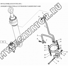 Гидросистема/HYDRAULIC SYSTEM BOOM CYLINDERS RIGHT-HAND 20.600(2987147000) New Holland MH Plus