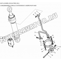 Гидросистема/HYDRAULIC SYSTEM BOOM CYLINDERS RIGHT-HAND 20.600(2985355000) New Holland MH Plus