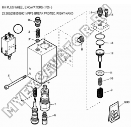 Гидросистема/PIPE-BREAK PROTEC. RIGHT-HAND 23.362(2985509001) New Holland MH Plus