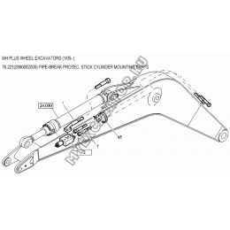 Гидросистема/PIPE-BREAK PROTEC. STICK CYLINDER MOUNTING PARTS 76.221(2990082000) New Holland MH Plus