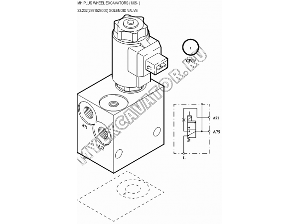 Гидросистема/SOLENOID VALVE 23.232(2991528000) New Holland MH Plus