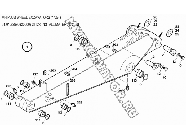 Рабочее оборудование/STICK INSTALL.MATERIAL 2,3M 61.010(2990822000) New Holland MH Plus