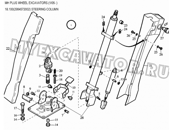 Рулевая колонка/STEERING COLUMN 18.100(2984572002) New Holland MH Plus