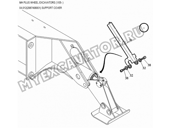 Крышка/SUPPORT COVER 04.012(2987498001) New Holland MH Plus