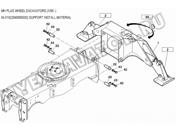 Крепление опор/SUPPORT INSTALL.MATERIAL 04.010(2990550000) New Holland MH Plus