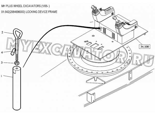 Стопор/LOCKING DEVICE FRAME 01.642(2984696000) New Holland MH Plus