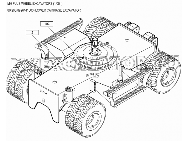 Шасси экскаватора/LOWER CARRIAGE EXCAVATOR 00.200(8926441000) New Holland MH Plus