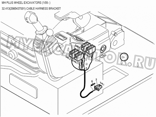 Жгуты проводов/CABLE HARNESS BRACKET 32.413(2985437001) New Holland MH Plus