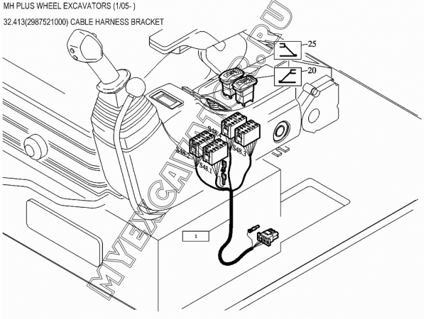 Жгуты проводов/CABLE HARNESS BRACKET 32.413(2987521000) New Holland MH Plus