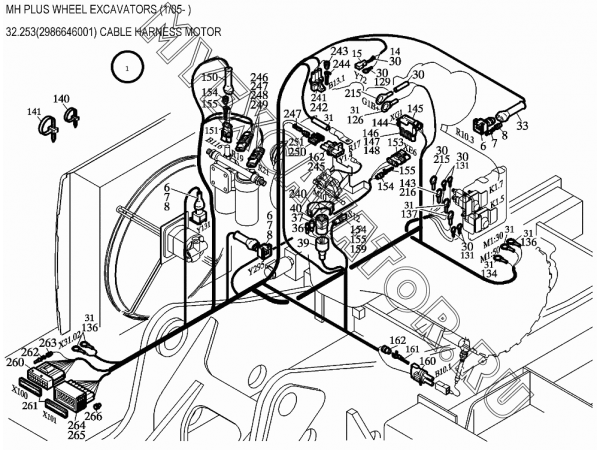 Жгуты проводов/CABLE HARNESS MOTOR 32.253(2986646001) New Holland MH Plus