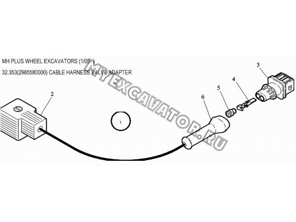 Жгуты проводов/CABLE HARNESS VALVE ADAPTER 32.353(2985580000) New Holland MH Plus