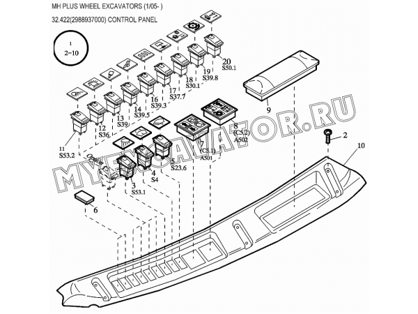 Панель управления/CONTROL PANEL 32.422(2988938000) New Holland MH Plus