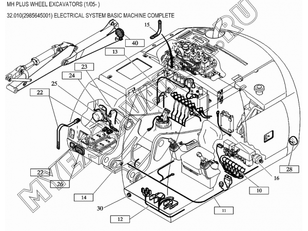Электрооборудование/ELECTRICAL SYSTEM BASIC MACHINE COMPLETE 32.010(2985645001) New Holland MH Plus