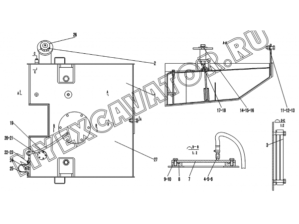 Топливный бак A2-2902000892 SDLG LG936L