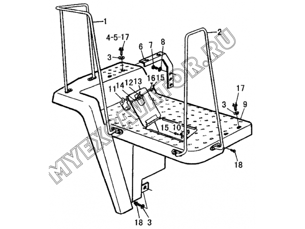 Подножка правая/RIGHT BENCH GROUP M3-2120900585 SDLG LG952H