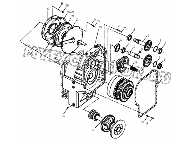 Коробка передач/A307A TRANSMISSION ASSEMBLE C2-2905001633 SDLG LG952H