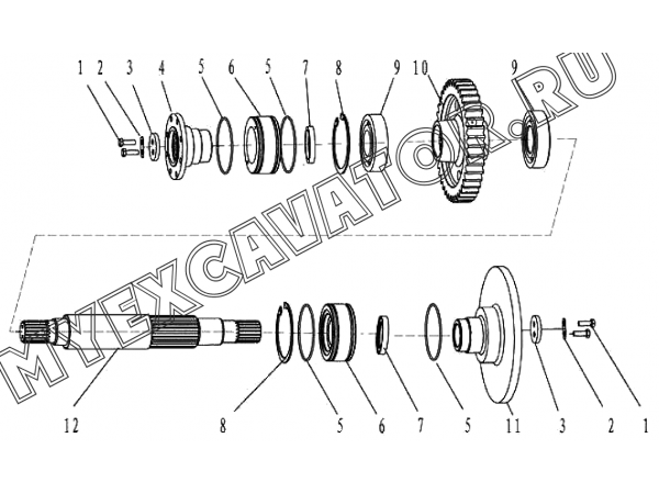 Коробка передач/OUTPUT SHAFT ASS’Y C7-2905001655 SDLG LG952H