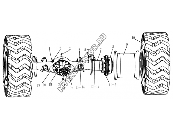 Задний ведущий мост/REAR AXLE ASSEMBLY E5-2909000101 SDLG LG952H