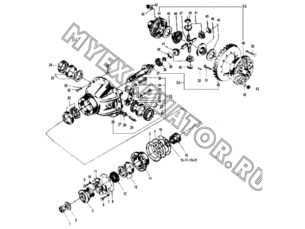 Главная передача/REAR AXLE MAIN DRIVE ASSEMBLY E6-2909000106 SDLG LG952H