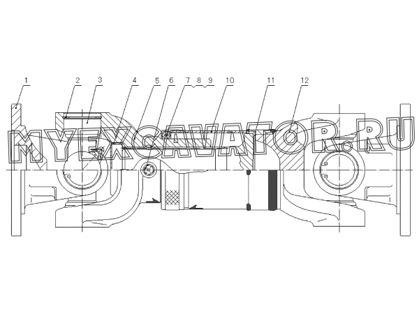 Карданный вал задний/REAR DRIVING AXLE(350501) E14-2908000102 SDLG LG952H