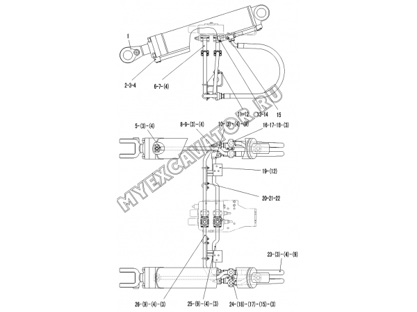 Гидроцилиндр/LIFT ARM CYLINDER ASSEMBLY F3-2913001229 SDLG LG952H