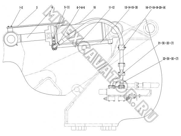 Гидроцилиндр/TILT CYLINDER ASSEMBLY F4-2914001061 SDLG LG952H