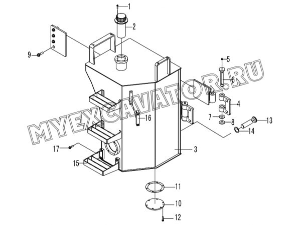 Топливный бак/FUEL TANK ASSEMBLY SDLG LG953