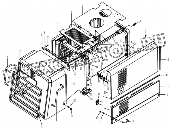 Капот двигателя/HOOD OF DIESEL ENGINE ASSEMBLY SDLG LG953